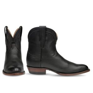 Bachesto Black Leather Ankle Boots